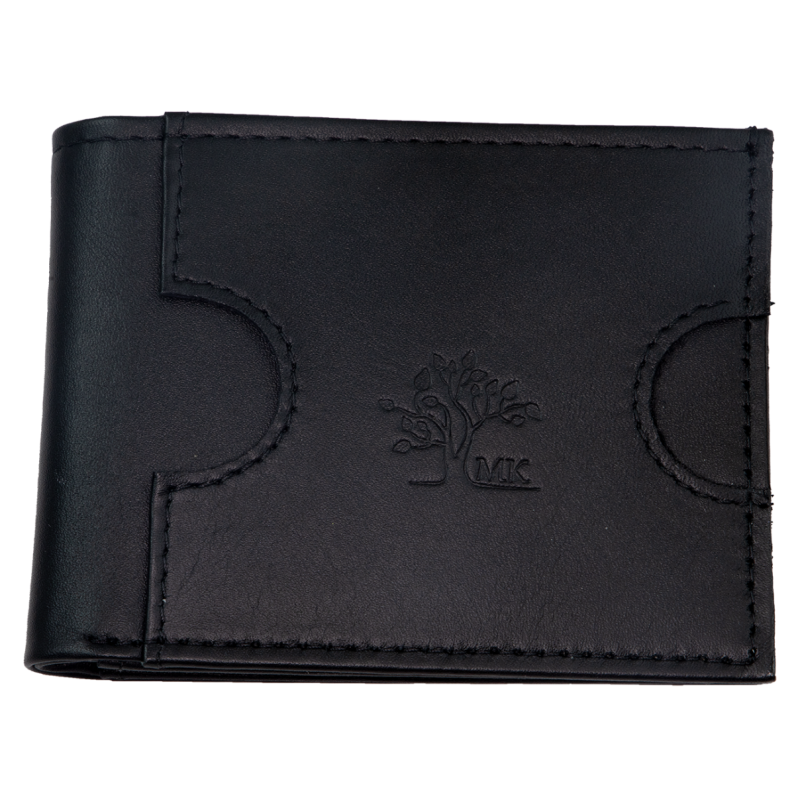 Mały czarny skórzany portfel