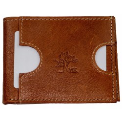 Mały brązowo-czarny skórzany portfel