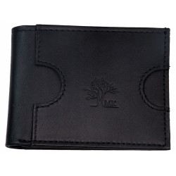 Mały czarny skórzany portfel z blokadą RFID