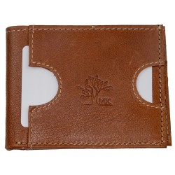 Mały brązowy skórzany portfel z blokadą RFID